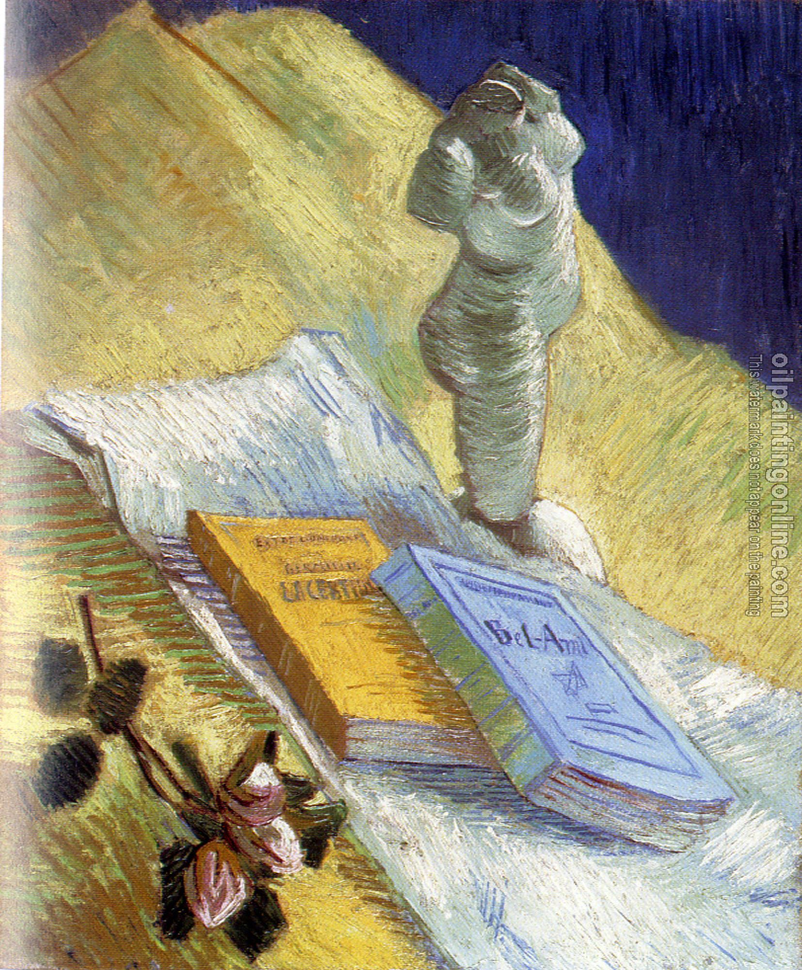 Gogh, Vincent van - Still Life with Plaster Statuette,a Rose and Two Novels